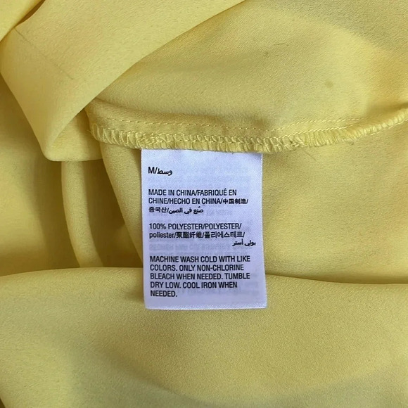 INC Wrap V Neck Long Sleeve Blouse in Yellow, Size M - Picture 11 of 12